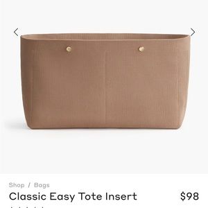 NWT Classic Easy Tote Insert - Champagne